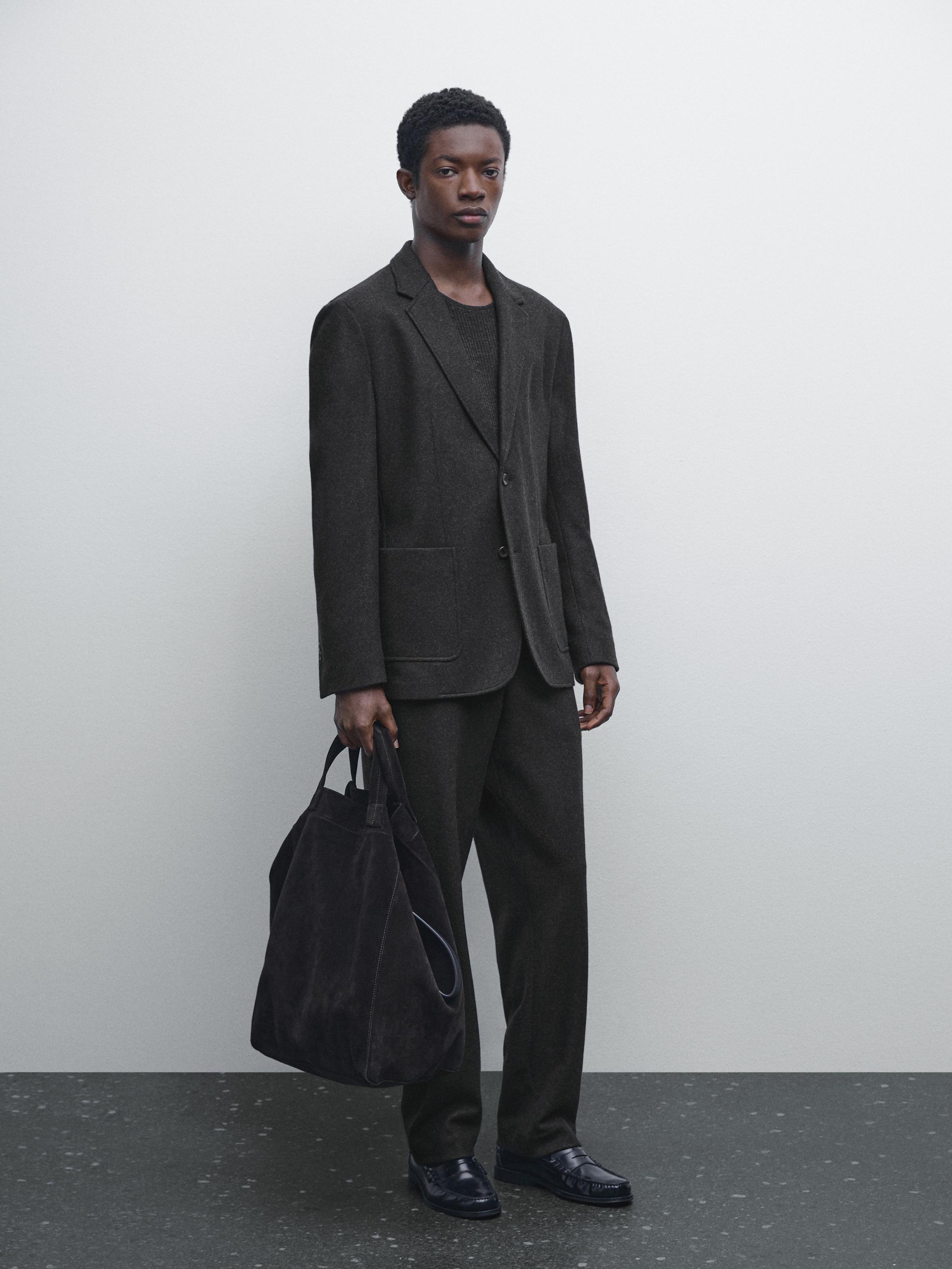 Wool blend suit blazer